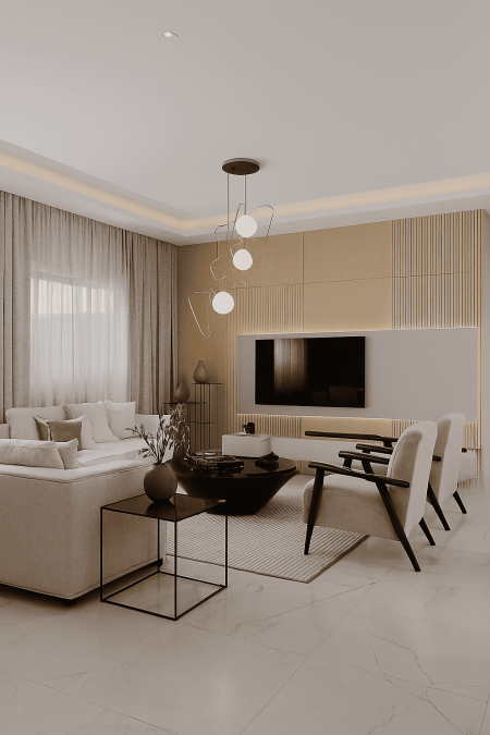 Sala com Rack Branca, Painel TV