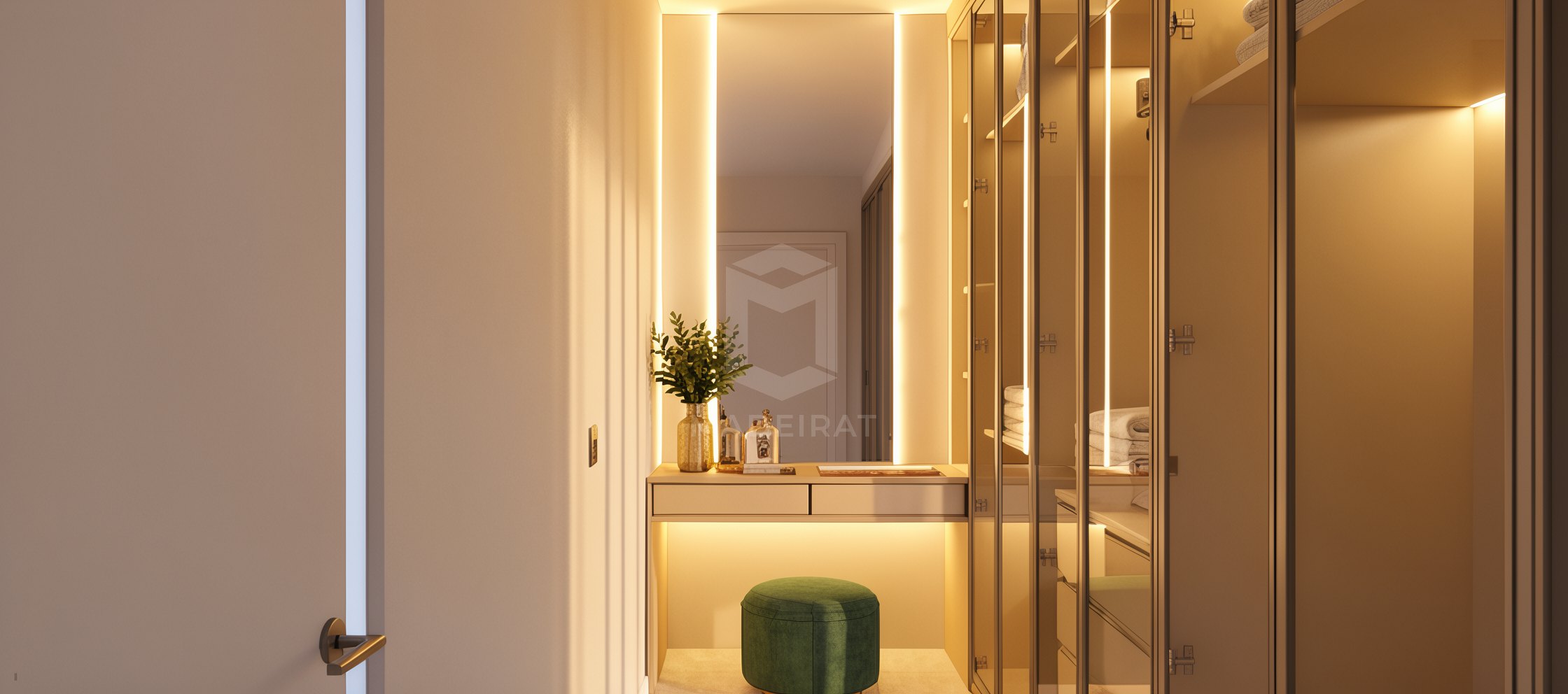 Closet em corredor com espelho imagem 1