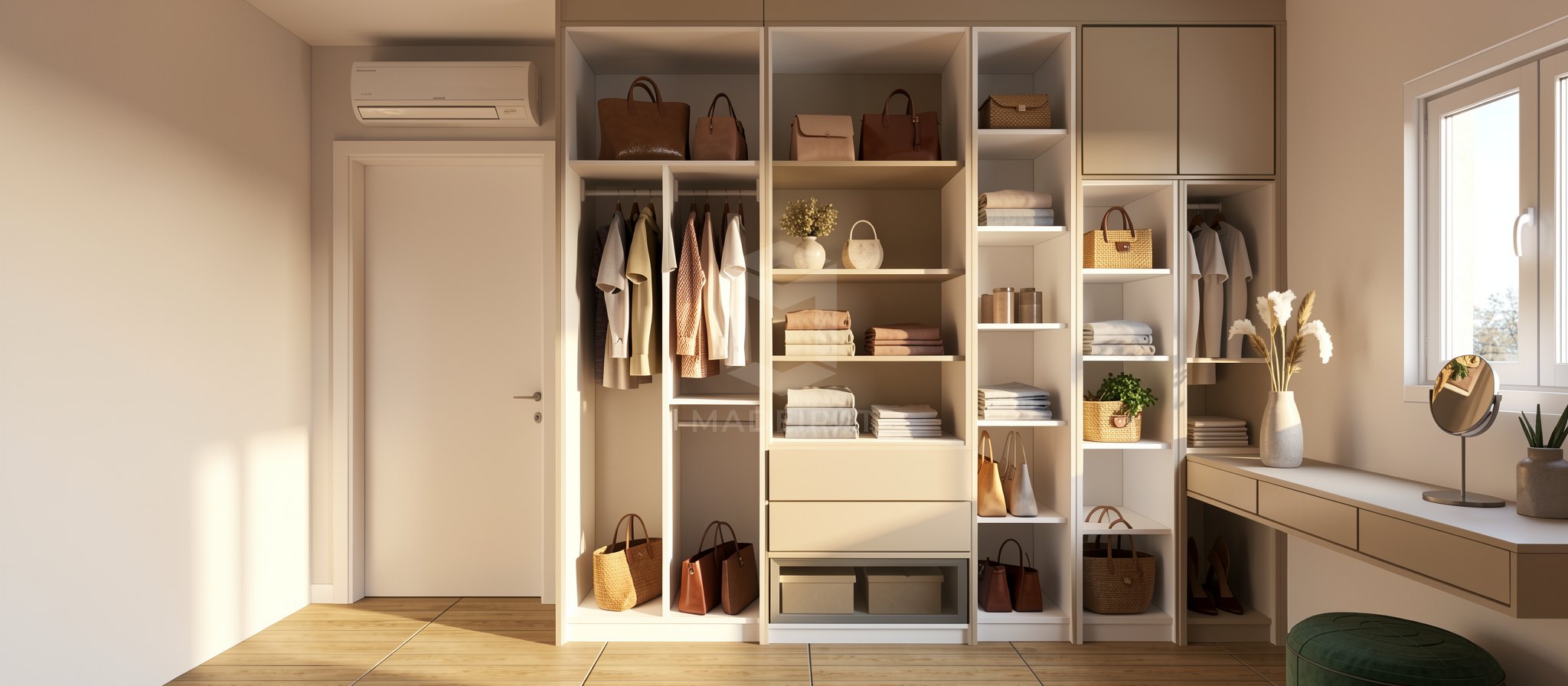 Roupeiro e closet em tom creme imagem 1
