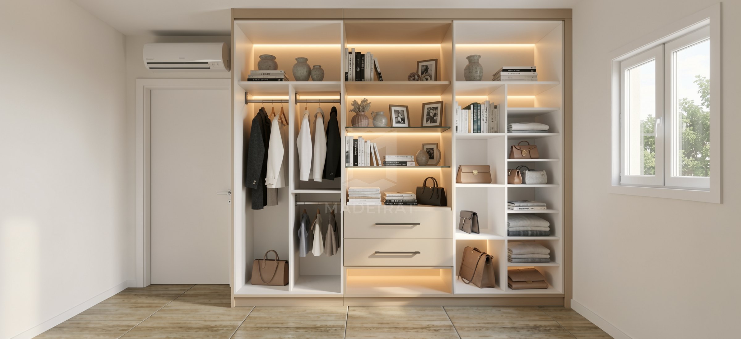 Roupeiro e closet em tom creme imagem 3